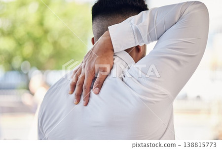 Back pain, business man and stress with inflammation, tension and consultant with muscle problem. Agent, employee and working with a strain, tender joint and injury with medical issue and overworked Back pain, business man and stress with inflammation, tension and consultant with muscle problem. Agent, employee and working with a strain, tender joint and injury with medical issue and overworked 138815773
