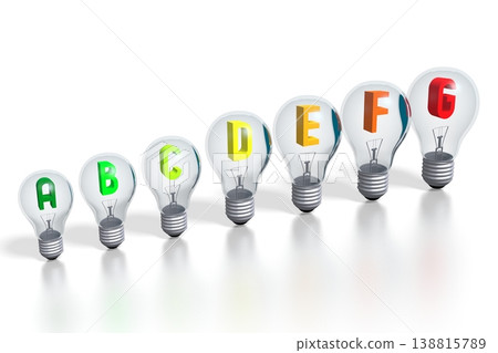 3D efficiency chart - lightbulbs 138815789
