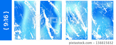 Sporty blue gradient background with scratch and grunge for social media. Sport gradation with degrade on a distressed vector surface. Gritty scratch for interior wall banners and poster design 138815832
