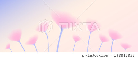 Gentle wildflower blur shapes in soft gradient for spring banner. Floral gentle tulip forms and unfocused blooms in gradation. Dreamy flowers vector set with translucent blur and pastel field Gentle wildflower blur shapes in soft gradient for spring banner. Floral gentle tulip forms and unfocused blooms in gradation. Dreamy flowers vector set with translucent blur and pastel field 138815835