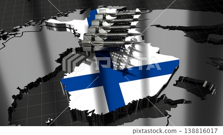 Finland - missiles on country map and flag - 3D illustration Finland - missiles on country map and flag - 3D illustration 138816017