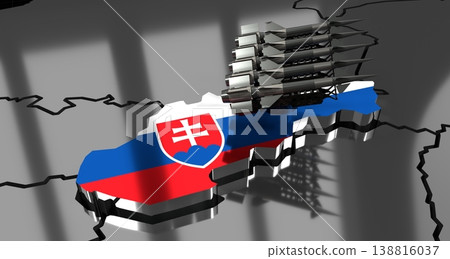 Slovakia - missiles on country map and flag - 3D illustration Slovakia - missiles on country map and flag - 3D illustration 138816037