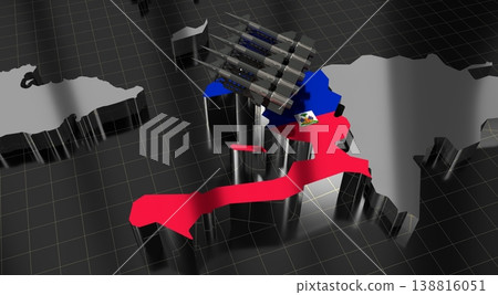 Haiti - missiles on country map and flag - 3D illustration Haiti - missiles on country map and flag - 3D illustration 138816051