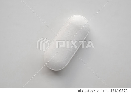 White medicine pill tablet on white background White medicine pill tablet on white background 138816271