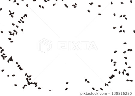 Black sesame seeds isolated on white background 138816280