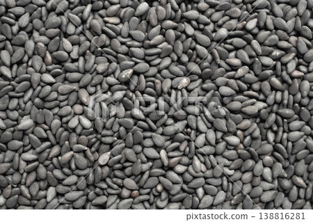 Black sesame seeds texture background close up Black sesame seeds texture background close up 138816281
