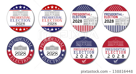 USA presidential election 2028 badges - vector illustration USA presidential election 2028 badges - vector illustration 138816448