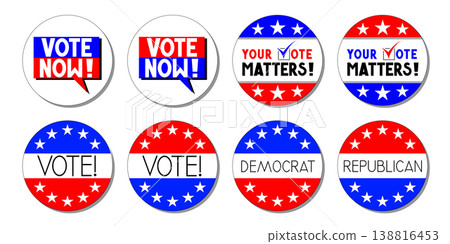 Round voting badges - vector illustration Round voting badges - vector illustration 138816453