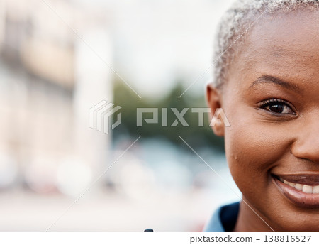 Mockup, police or portrait of woman in city for law enforcement, protection or legal street safety. Face of cop, space or closeup of happy security guard on patrol in urban town for crime or justice Mockup, police or portrait of woman in city for law enforcement, protection or legal street safety. Face of cop, space or closeup of happy security guard on patrol in urban town for crime or justice 138816527