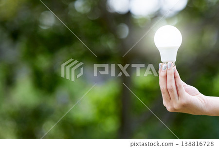 Nature, hand and lightbulb for knowledge, energy or sustainability with solar power. Creative, innovation and person with bulb for eco friendly electricity, green solution or inspiration with mockup Nature, hand and lightbulb for knowledge, energy or sustainability with solar power. Creative, innovation and person with bulb for eco friendly electricity, green solution or inspiration with mockup 138816728