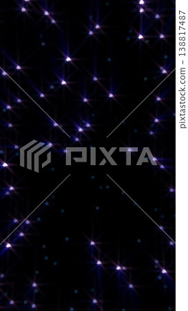 Abstract dark background with glowing star-like nodes and connecting lines, representing digital networks, data connections, and futuristic technology space 138817487