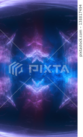 Symmetrical blue and violet cosmic smoke pattern, abstract nebula mirror background with soft clouds and mystical sci-fi atmosphere Symmetrical blue and violet cosmic smoke pattern, abstract nebula mirror background with soft clouds and mystical sci-fi atmosphere 138817494