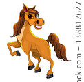 A cute horse smiles joyfully 138817627