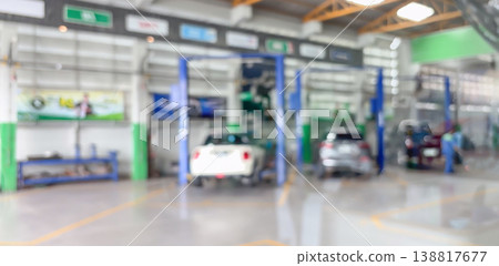 car service centre auto repair workshop blurred background 138817677