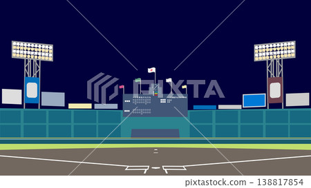 甲子園球場夜間比賽影像 甲子園球場夜間比賽影像 138817854