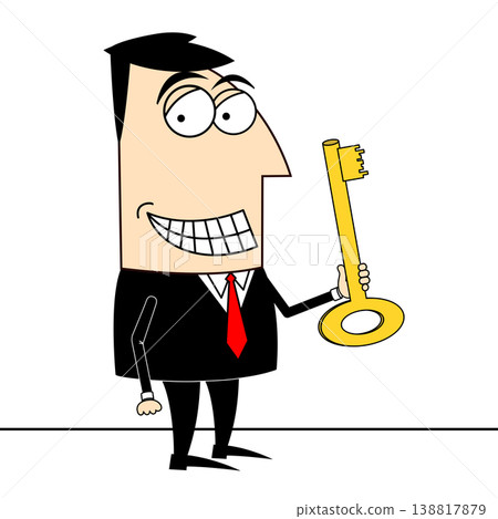 Businessman, key clip-art 138817879