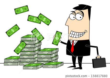 Businessman, dollars clip-art Businessman, dollars clip-art 138817880