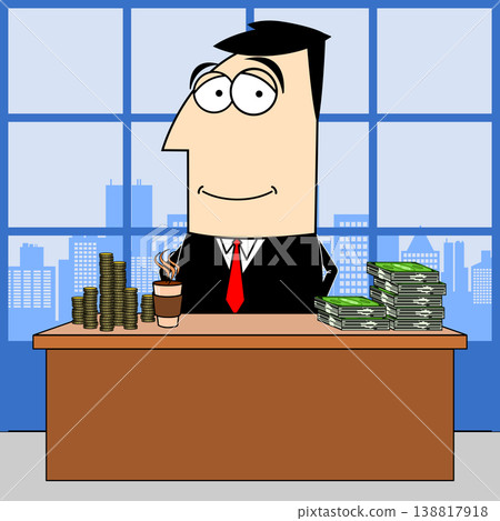 Businessman, money clip-art Businessman, money clip-art 138817918