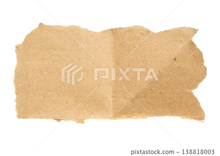 piece of brown paper tear isolated on white background piece of brown paper tear isolated on white background 138818003