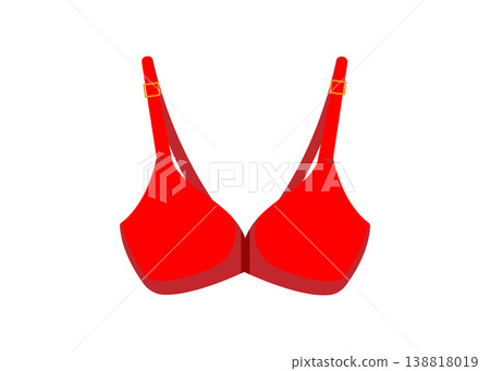 Red bra with adjustable straps for women apparel isolated stock illustration. Red bra with adjustable straps for women apparel isolated stock illustration. 138818019
