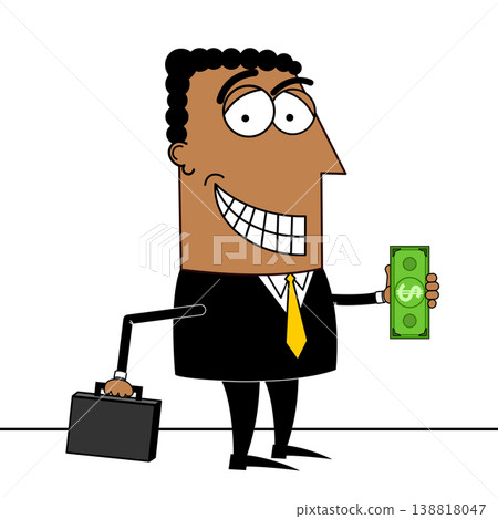 Black businessman, dollars Black businessman, dollars 138818047