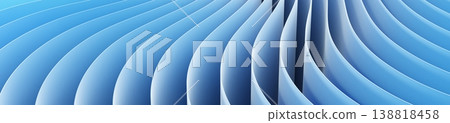 Abstract blue background with stripes - 3D illustration 138818458