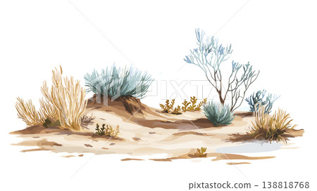 Skeleton Coast. Skeleton Coast hand drawn watercolor illustration on white background Skeleton Coast. Skeleton Coast hand drawn watercolor illustration on white background 138818768