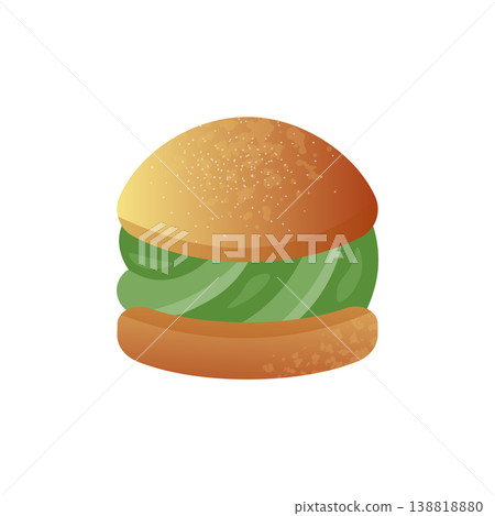 Matcha cream puff choux pastry flat icon. Green tea filled bun. Colored vector illustration isolated on white Matcha cream puff choux pastry flat icon. Green tea filled bun. Colored vector illustration isolated on white 138818880