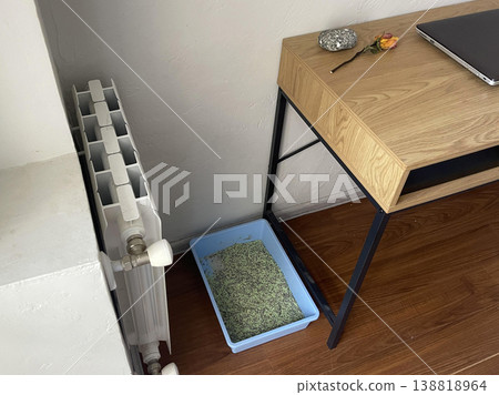 the cat toilet on the floor the cat toilet on the floor 138818964