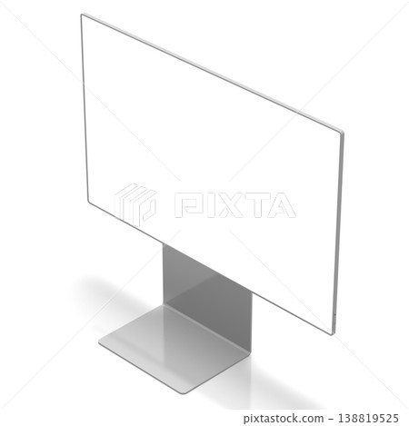Computer monitor with empty screen on white background - 3D illustration Computer monitor with empty screen on white background - 3D illustration 138819525