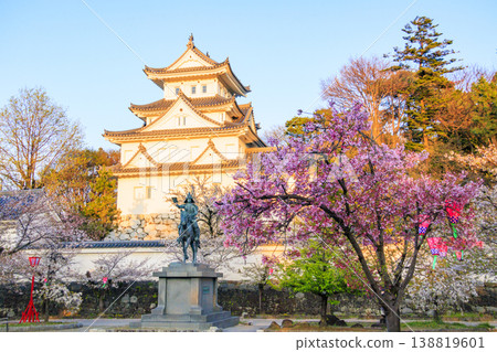 Ogaki Castle shining in the setting sun 138819601