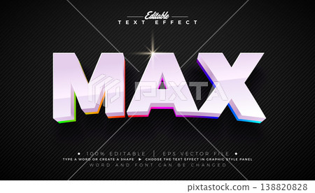 Max Editable Text Effect Design Modern Graphic Style with Shadow and Bold Colorful Lettering on Black Background. Premium Typography Illustration Mockup Template for Greeting Card, Flyer, Banner Max Editable Text Effect Design Modern Graphic Style with Shadow and Bold Colorful Lettering on Black Background. Premium Typography Illustration Mockup Template for Greeting Card, Flyer, Banner 138820828
