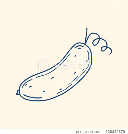 Cucumber hand drawn in blue ink clip art Cucumber hand drawn in blue ink clip art 138820870