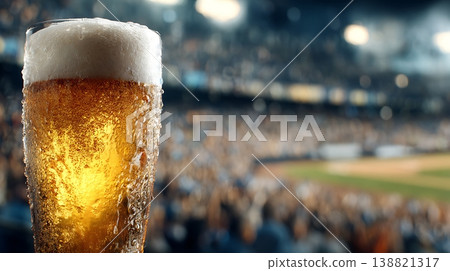 Cold Refreshing Beer and Exciting Baseball Game Spectators 138821317