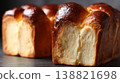 Delicious Golden Brioche Bread Close Up Shot Ready For Eating 138821698