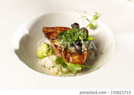 Roasted foie gras dish 138821713