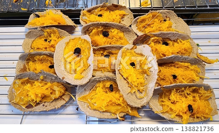 Traditional Thai Street Food Dessert Khanom Buang Crispy Crepes with Foi Thong Traditional Thai Street Food Dessert Khanom Buang Crispy Crepes with Foi Thong 138821736