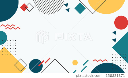 Abstract geometric memphis style background with copy space 138821871