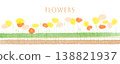 Colorful and simple frame featuring spring flowers 138821937