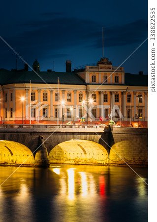 Swedish Parliament Building Riksdagshuset at Night Swedish Parliament Building Riksdagshuset at Night 138822535