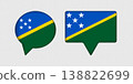 Flag of Solomon Islands in speech bubble. 138822699