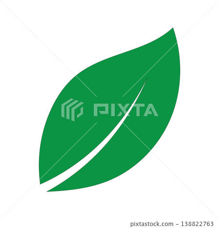 Natural Green Leaf Emblem Vector Logo White Background 138822763
