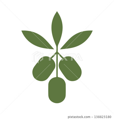 Olive branch with mountain farm logo Olive branch with mountain farm logo 138823180