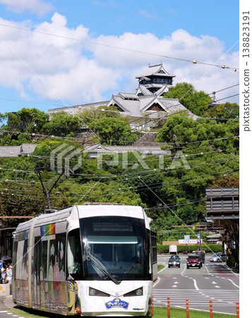 Kumamoto streetcar with Kumamoto city in the background (Kumamoto City) Kumamoto streetcar with Kumamoto city in the background (Kumamoto City) 138823191