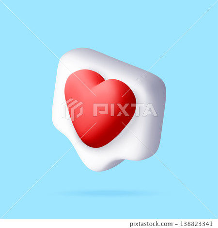 3D red heart icon like 3D red heart icon like 138823341