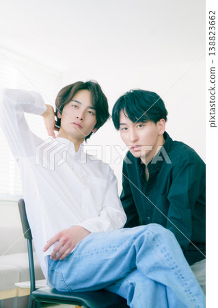Fashion portraits of two Japanese men from Generation Z (vertical orientation) Fashion portraits of two Japanese men from Generation Z (vertical orientation) 138823662