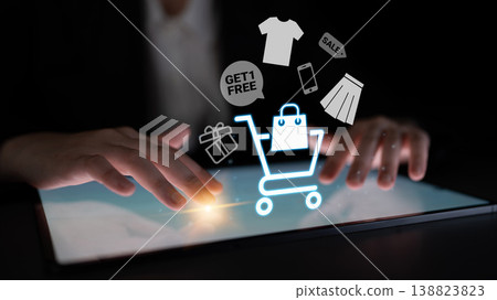 Online shopping and digital retail promotion concept Parse Online shopping and digital retail promotion concept Parse 138823823
