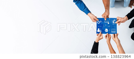 Collaborative Teamwork in Action: Diverse Hands Holding Digital Tablet with Business Icons on White Background. Amity Collaborative Teamwork in Action: Diverse Hands Holding Digital Tablet with Business Icons on White Background. Amity 138823964