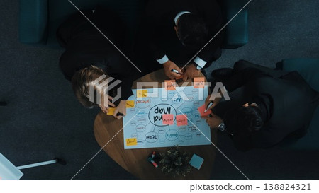 Top view of skilled business people brainstorm by using mind map. Directorate. Top view of skilled business people brainstorm by using mind map. Directorate. 138824321