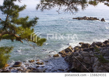 It's a seaside scenery with rocks. It's a seaside scenery with rocks. 138824331